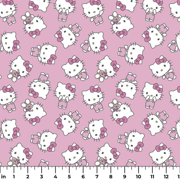 Sanrio Hello Kitty Sweet Toss Light Pink Cotton Fabric (1 Yard)