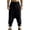 BU21_Black, variant on Mens Harem Pants Baggy Hippie Linen Yoga Beach Trouser Loose Boho Drop Crotch Pants with Pockets White 2XL
