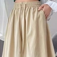 thumbnail image 5 of FRSASU Women's Butterfly Shorts Skirts Knee Length Loose Pleated Shorts Wide Leg Flowy Dressy Athletic Tennis Shorts Khaki, 5 of 6