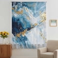thumbnail image 3 of Blue Oil Painting Sheer Curtains 54 Inches Long, Modern Marble Art Abstract Light Filering Curtains, Breathable Simi Curtain Privacy Drapes for Kitchen Bathroom Nursery Small Window Treatment, 3 of 9