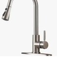 thumbnail image 2 of Chrome Kitchen Faucet with Pull Down Sprayer, Modern Kitchen Sink Faucet 1 or 3 Hole with Deck, Single Handle Stainless Steel Pull Out Kitchen Faucet for Laundry Bar RV Farmhouse, 2 of 2