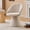 Beige, variant on Swivel Accent Armchair with Chenille Fabric, Comfy Vanity Chair with Curved Backrest, Upholstered Dining Chair for Living Room, 360° Swivel, Beige