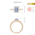 thumbnail image 4 of ANGARA Natural Emerald-Cut 1 ct Tanzanite Engagement Ring with Diamond Halo in 14K Rose Gold for Women (Size-7x5mm) | December Birthstone, Anniversary, Jewelry Gift for Women | Natural Tanzanite Ring, 4 of 8