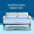 thumbnail image 2 of 400 Thread Count 100% Egyptian Cotton Sleeper Sofa Bed Sheet Set Solid Queen XL Size (60"x 80"x 7" ) with 4 -PCS Fitted Straps Sky Blue, 2 of 6