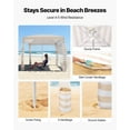 thumbnail image 3 of VEVOR Beach Cabana, 8 x 8 ft Beach Canopy with Side Wall, UPF 50+ Protection Easy Setup Cabana Tent with Sand Pockets, Adjustable Height Portable Shade Sun Shelter Umbrella for Whole Family & Friends, 3 of 9