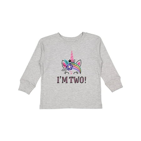 

Inktastic 2nd Birthday Unicorn 2 Year Old Girl Outfit Gift Toddler Toddler Girl Long Sleeve T-Shirt