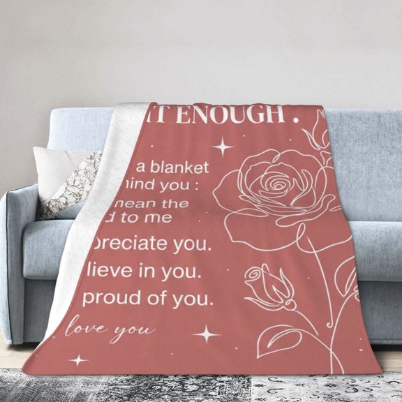 Anniversary Gifts For Women, Rose Print Throw Blanket, Romantic Flannel Blanket, Soft Warm Cozy Blanket for Sofa Couch Home Decor 50x40