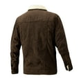 thumbnail image 3 of YLSDY Fashion 2024 Men's Sherpa Fleece Lined Jean Jackets Corduroy Trucker Jacket Winter Warm Jackets Button Down Coats Outwear with Pockets Coffee XL, 3 of 3