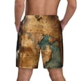thumbnail image 2 of Lsque Mens Swim Trunks Antique Map Adventure Scene Pattern - Bathing Suit Compression Liner - Beach Swim Shorts Swimwear - (S-3XL) - Stretch Quick Dry -3X-Large, 2 of 9