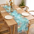 thumbnail image 6 of Coastal Cotton Linen Table Runner for Dining Kitchen, Summer Nautical Beach Coral Starfish Blue Ombre Wedding Outdoor Party Tablerunners, Dresser Scarf Coffee Tablecloth Runners 13x120 Inches, 6 of 9