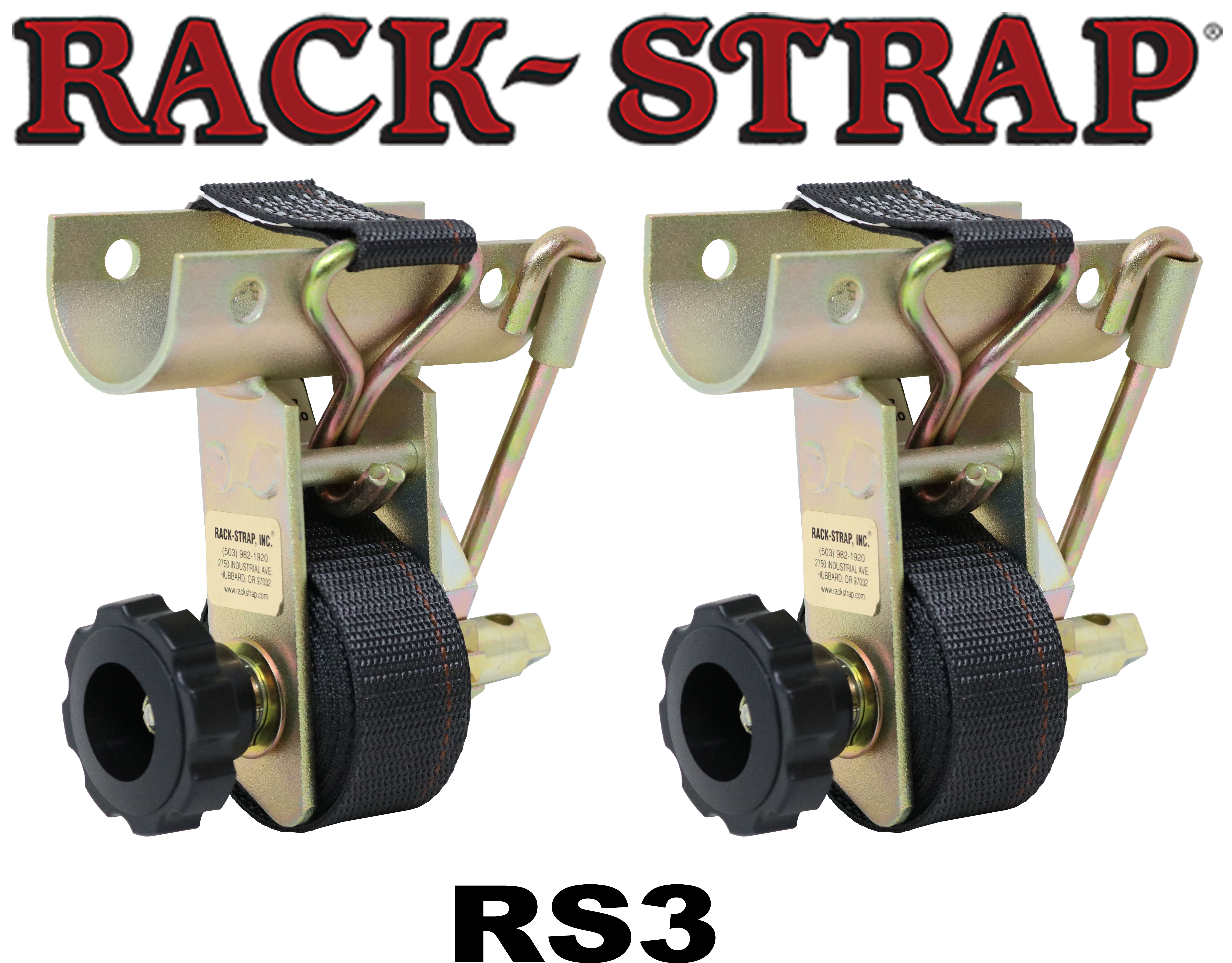 2 Pack, Rack-Strap Ladder Rack Tie-Downs, Round Mounting Bracket, RS3 Gold 2 Inch Diameter Round Mounting Bracket, Bolt Mounting Hardware Included, 8 Foot Black Strap - image 5 of 5
