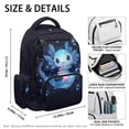 thumbnail image 5 of Pzuqiu Blue Axolotl 17 Inch Backpack for Girls Lightweight Breathable School Bag for Kids Padded Straps Front Zipper Pocket 10-12 Years Old Primary,Middle High School, 5 of 7