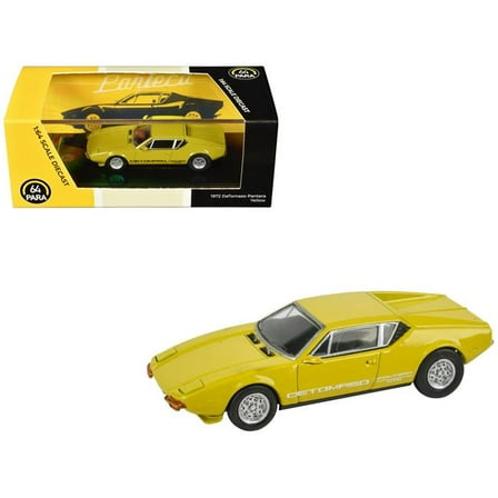 Paragon PA-55642 1972 De Tomaso Pantera 1-64 Scale Diecast Model Car - Yellow