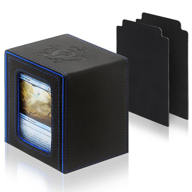 Caja de cartas RADWIMPS para MTG Commander con 2 divisores, color negro y azul