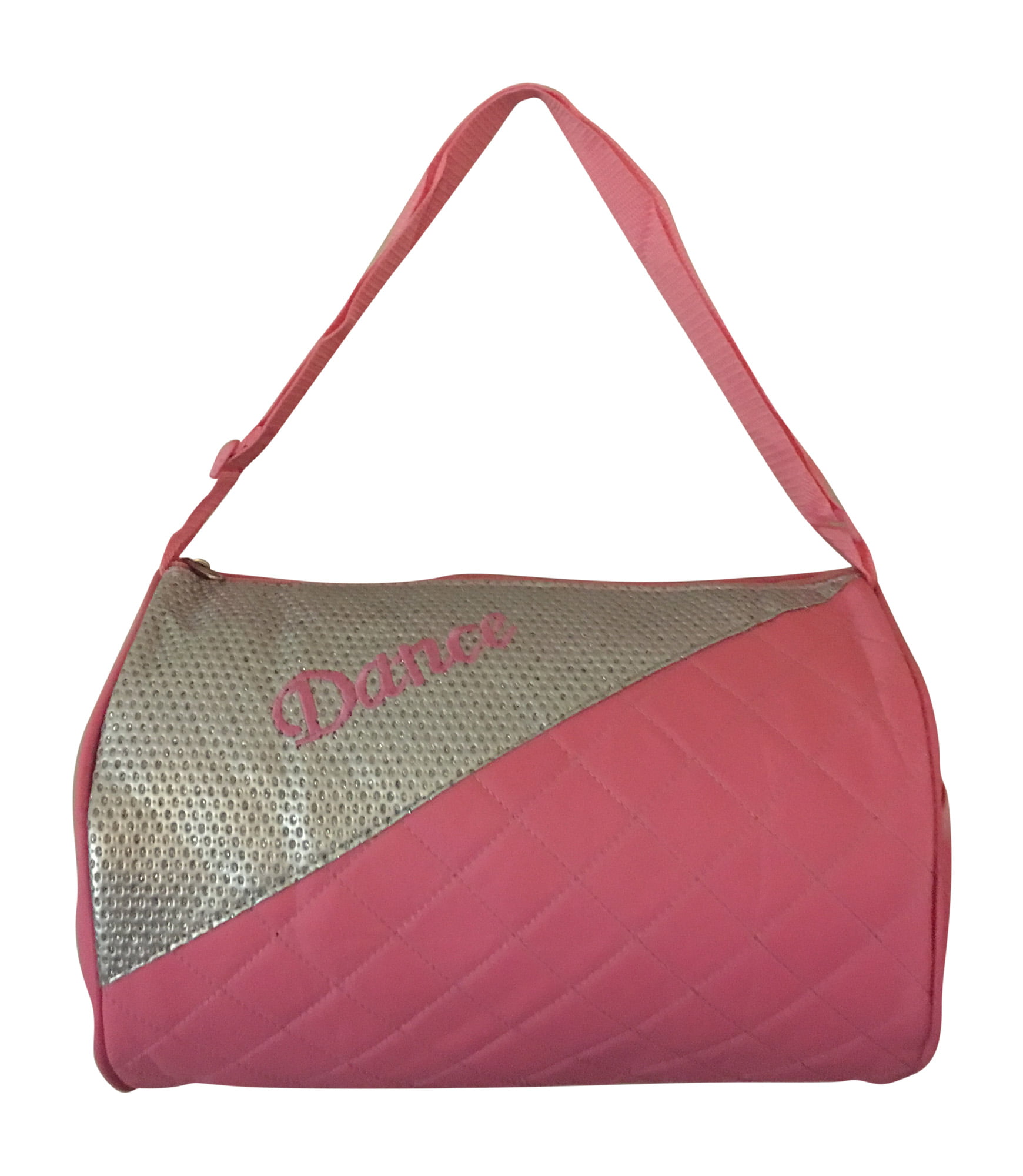 Girls Dance Duffle Bag Pink with Adjustable Shoulder Strap - 0