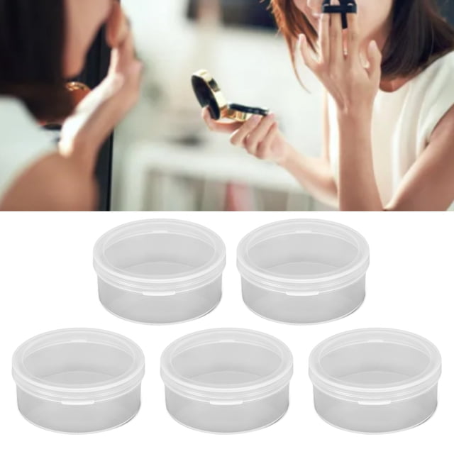 Caja De Esponja Cosmética Transparente, Caja De Almacenamiento Transparente De Esponja Con Bordes Sin Costuras, Redonda, 5 Piezas Para Manualidades