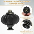 thumbnail image 3 of 6 Packs Ceramic Knobs, Pumpkin Ceramic Cabinet Drawer Knobs with M4 x 25mm Mounting Screw for Closet Drawer Cupboard Wardrobe, Black, 3 of 6