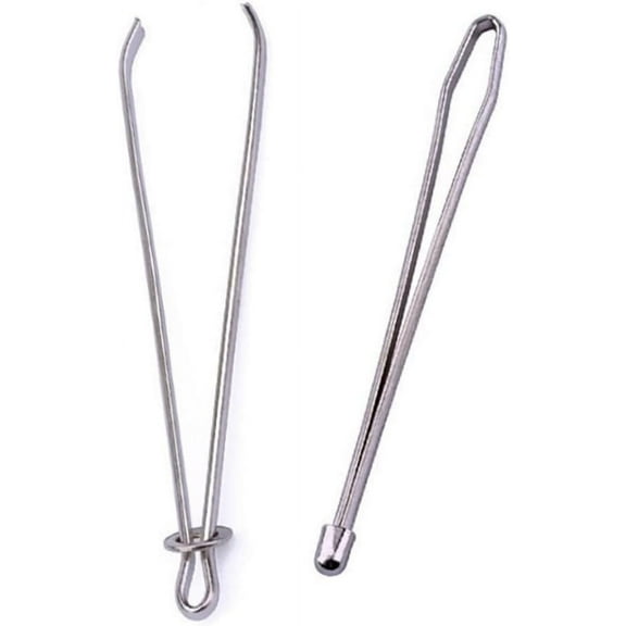 2Pcs Bodkin Threader Metal Easy Pull Drawstring Threader with Tweezer for for Elastics Sewing Accessories DIY Tool Elastic Cord Rope Threader Clip Self-Locking ​Tweeze