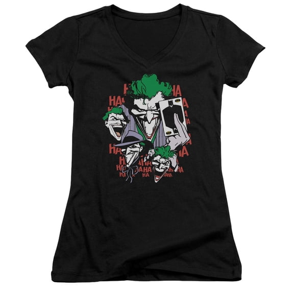 DC Comics Four Of A Kind Junior Women's V-Neck T-Shirt Black