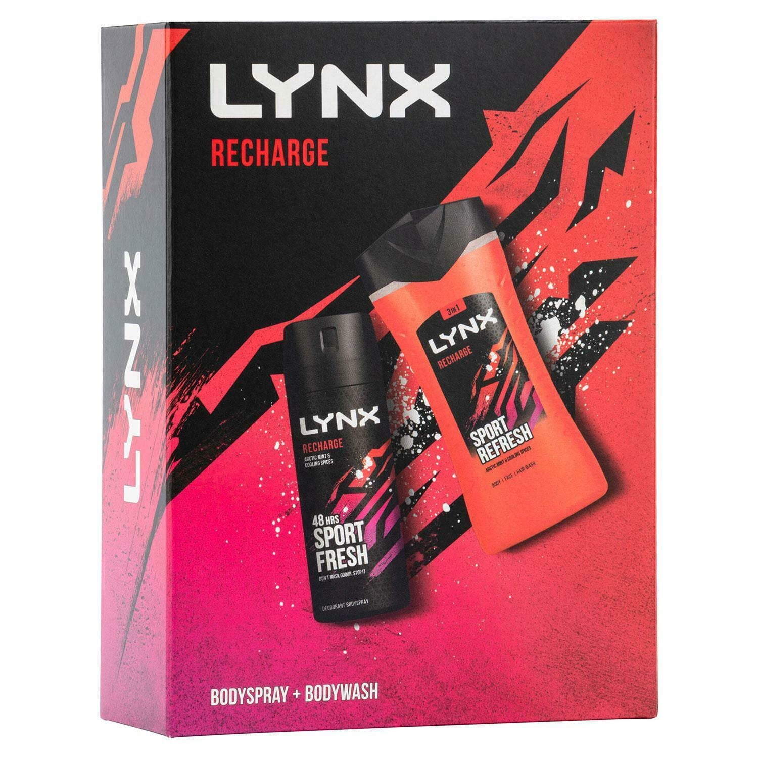 Lynx Recharge Body Spray (150ml) & Body Wash (225ml)