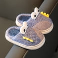 thumbnail image 4 of Otqutp Toddler Home Shoes Kids Dinosaur Slippers for Girls Boys Slippers Comfy House Slippers Bedroom Home Slippers Autumn Winter Warm Indoor Shoes(Blue,10-10.5 Years), 4 of 4