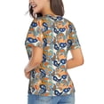 thumbnail image 3 of Honeii Fashionable Paisley Print Women's Classic V-Neck T-Shirt,Womens Fashion Tops,Stylish Everyday Top for Women, Casual Summer Spring Outfits Clothes-Medium, 3 of 5