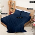 thumbnail image 2 of Juego de sábanas Utopia Bedding King Jersey de punto, 4 piezas, azul marino, 2 of 6