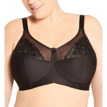 

Elila Womens Embroidered Microfiber Wire-Free Bra Style-1301