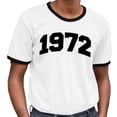 thumbnail image 2 of 1972 College Style Ringer Tee Shirt Unisex Large White/Black, 2 of 5