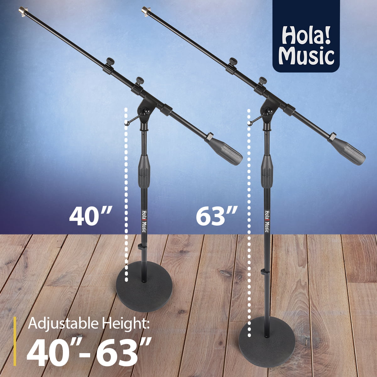 Hola Music HPS-101KD Professional Low Profile Tripod Microphone Mic Stand for Kick Drums Black 
