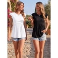 thumbnail image 4 of MOYIKO Womens Tank Tops Crew Neck Short Sleeve Summer Shirts Babydoll Peplum Tops Dressy Casual Blouses, 4 of 7