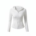 thumbnail image 3 of Women's Athletic Jackets Cropped Long Sleeve Workout Tops Yoga Zip Up Jackets Gym Tops Golf Shirts White XL(XL), 3 of 5