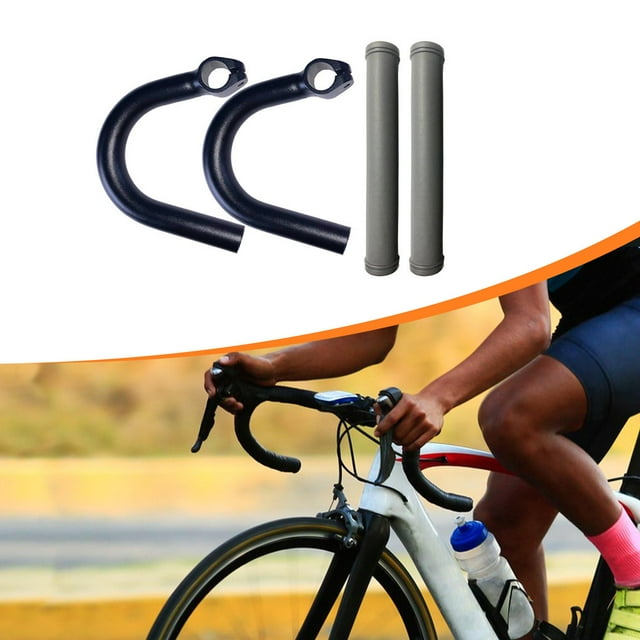 Manillar de bicicleta con ángulo externo, agarre cómodo, piezas de ciclismo resistentes, barra de sujeción de aleación de aluminio para bicicletas de con manga gris