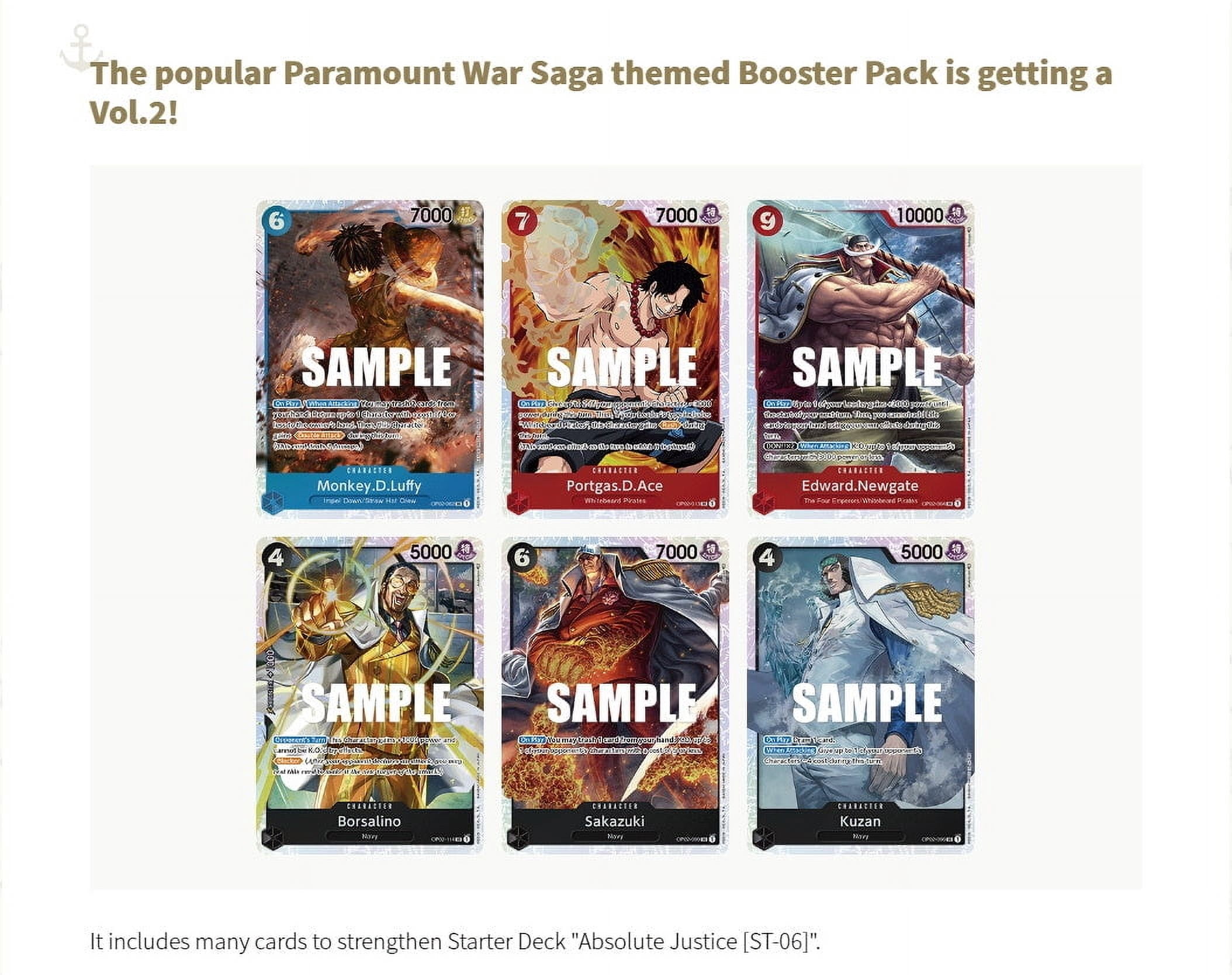 paramount war booster box 1st print / reprint : r/OnePieceTCG 02 Paramount War The second booster pack is finally here Bandai One Piece Card Game