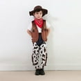 thumbnail image 6 of Zwiiyzr Boys and Girls Four Piece Outfits Cowboy Cowgirl Western Vintage Party Dress Up Clothes Brown, 6 of 7