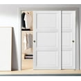 thumbnail image 3 of Sliding Closet Bypass Doors with hardware | Lucia 2661 White Silk | Sturdy Rails Moldings Trims Hardware Set | Pantry Kitchen 3-Panels Wooden Solid Bedroom Wardrobe Doors -60" x 96", 3 of 6