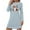 Light Blue#2, variant on Xuniizn Long Sleeve Dress for Women, Crew Neck Ghost Print Knee Length Halloween Dress, Soft Comfortable Casual Dress