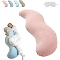 thumbnail image 1 of Pea Pod Body Pillow for Adults, Cooling Sleep Pod Adult for Side Sleeper, Soft Full Body Support Pillow with Removable Washable Cover, Long Bolster Hug Pillows for Back and Leg Relief (a), 1 of 8