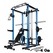 RitFit Power Cage with Optional LAT PullDown/Cable Crossover, 1000LB Squat Rack for Home & Garage Gym, with Weight Storage Rack and More Training Attachments, ASTM-Certified