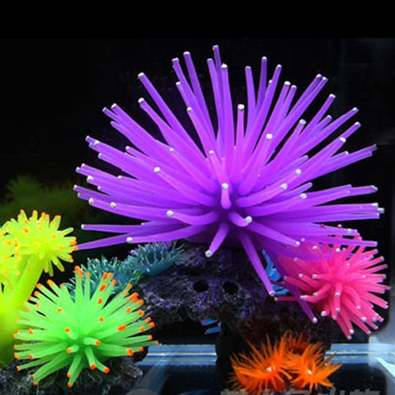 Aquarium Fish Tank Silicone Sea Anemone Artificial Coral Ornament SH213 red