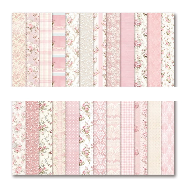 Toystoory Juego de 24 hojas de papel para álbumes de recortes, cartulina con estampado floral bohemio para manualidades, 30 x 30 cm Artesanía PAD2078-12