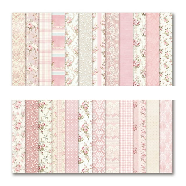 tamizeot Papier Cartonné Coloré Double Face Décoratif 24 Feuilles Boho PAD2078-12