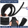 thumbnail image 3 of Uxcell 25 Ft - 1/2 in Expandable Braided Cable Sleeving, PET Split Sleeving Cable Management, Black, 3 of 6