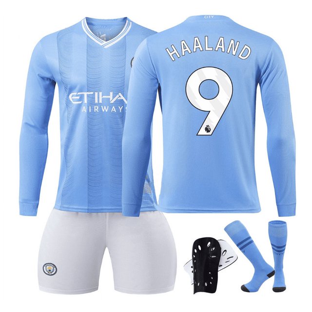 Maillot de Soccer à Manches Longues pour Hommes et Femmes HAALAND 9 GREALISH Garçons Filles