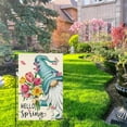 thumbnail image 3 of Jbralid Hello Spring Cute Gnome Linen Garden Flag 12x18 Double Sided, Floral Garden Yard Banner for Spring Summer Outdoor Decoration, 3 of 5
