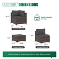 thumbnail image 5 of Clouddwell 7 Piece Outdoor Patio Furniture Set, Wicker Rattan Patio Sectional Sofa Set, Grey, 5 of 10