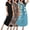 Black/Blue Floral/Leopard, variant on Ekouaer 3 Pack Long Nightgowns for Women Plus Size House Dress Short Sleeve Night Gown V Neck Casual Nightshirt