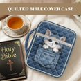 thumbnail image 6 of TSOVTHRID Cute Cat Denim Blue Print Bible Covers Church Bags for Christian, Bible Case with Pockets and Zipper, Lightweight Quilted Bibles Protective Cover Gift for Women Men, 6 of 7