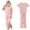 Pink, variant on Gyujnb Girls Outfits Soft Ribbed Round Neck Short Sleeve Long Pants Set Casual Comfortable Loungewear for Toddler and Kids,Kids Pajama Sets,Size:6-7 Years