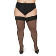 thumbnail image 2 of MeMoi Women's Plus Size Curvy 20-Denier Silky-Sheer Lace-Top Thigh-High Stocking - Womens - Female, 1X-2X, White, 2 of 8